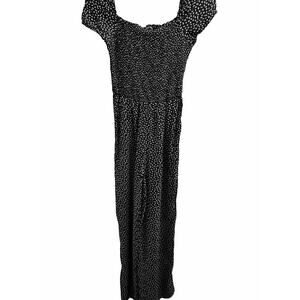 Abercrombie & Fitch Women's Black & White Jumpsuit Smocked Sleeveless Size XS